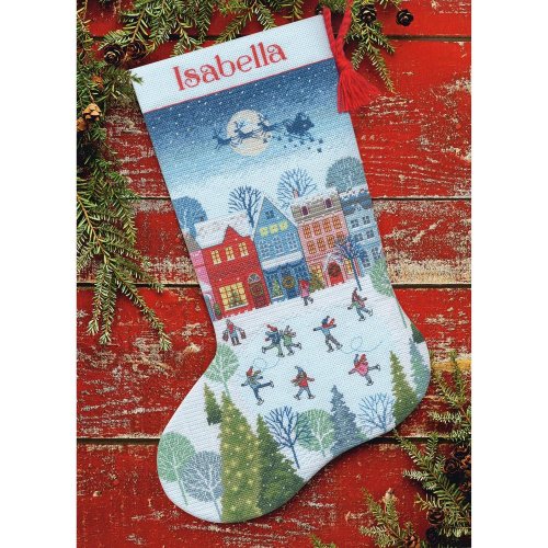 (image for) Stocking Skating Counted Cross Stitch Kit